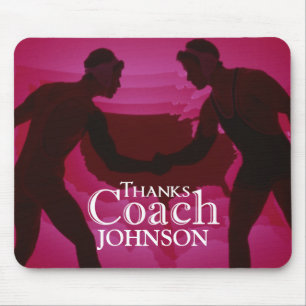 Wrestling dank Coach Silhouette Red Mousepad