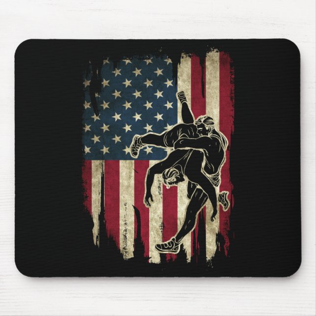 Wrestling der US-amerikanischen Flagge Wrestling W Mousepad (Vorne)