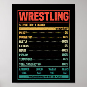 Wrestling Diät Fakten lustige Wrestler Fan Poster