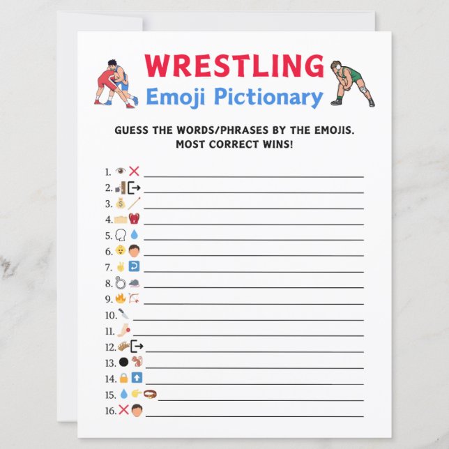 Wrestling Emoji Pictionary Game (Vorderseite)
