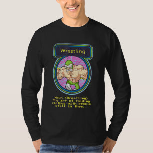 Wrestling Falten Kleidung mit Menschen noch in der T-Shirt