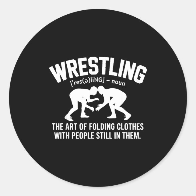 Wrestling Funny Definition The Art Of Folding Clot Runder Aufkleber (Vorderseite)