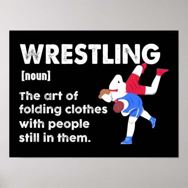 Wrestling Funny Dictionary Definition Wrestler Poster (Vorne)