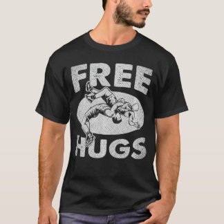 Wrestling Funny Free Hugs Wrestling girl T-Shirt
