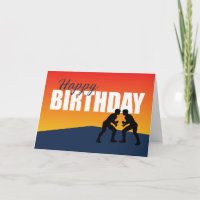 Wrestling Geburtstag auf Blue und Orange Athlete
