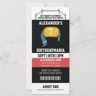 Wrestling-Geburtstagsparty-Ticket Einladung