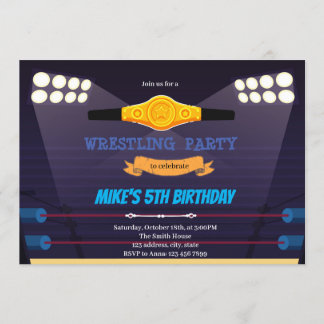 Wrestling Geburtstagsthema Einladung