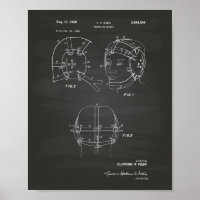 Wrestling Helmet 1959 Chalkboard für Patentkunst