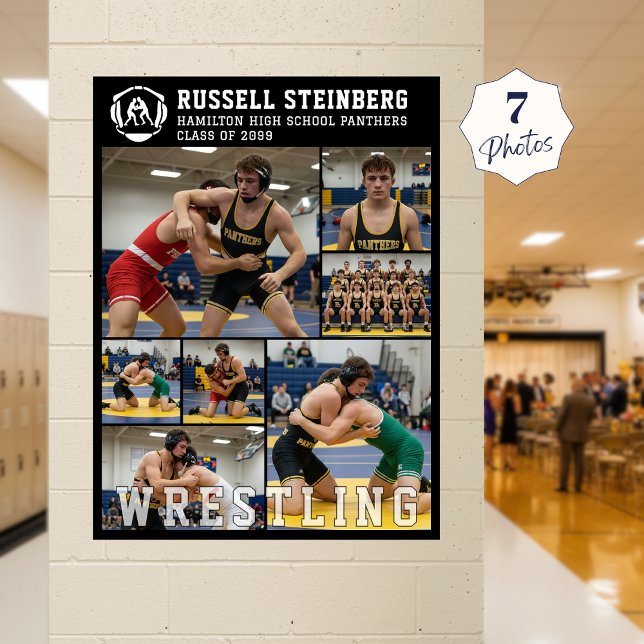 Wrestling High School Senior 7 Photo Collage Poster (Von Creator hochgeladen)