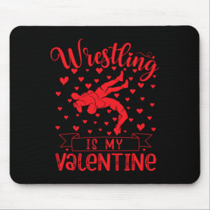 Wrestling ist mein Valentinin-Rotes Liebe Herzchen Mousepad