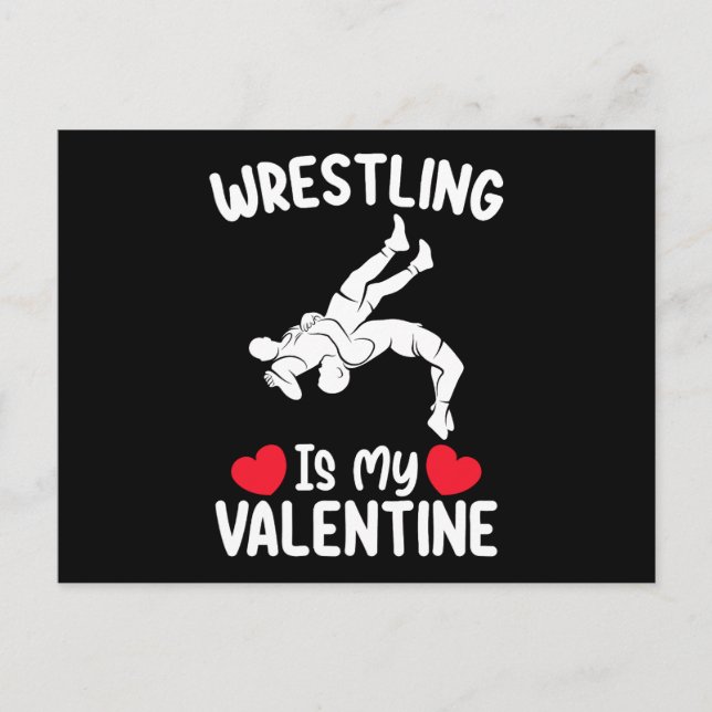 Wrestling ist mein Valentinstag Sport Postkarte (Vorderseite)