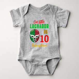 Wrestling Luchador Custom Colorado Birthday Boy Baby Strampler