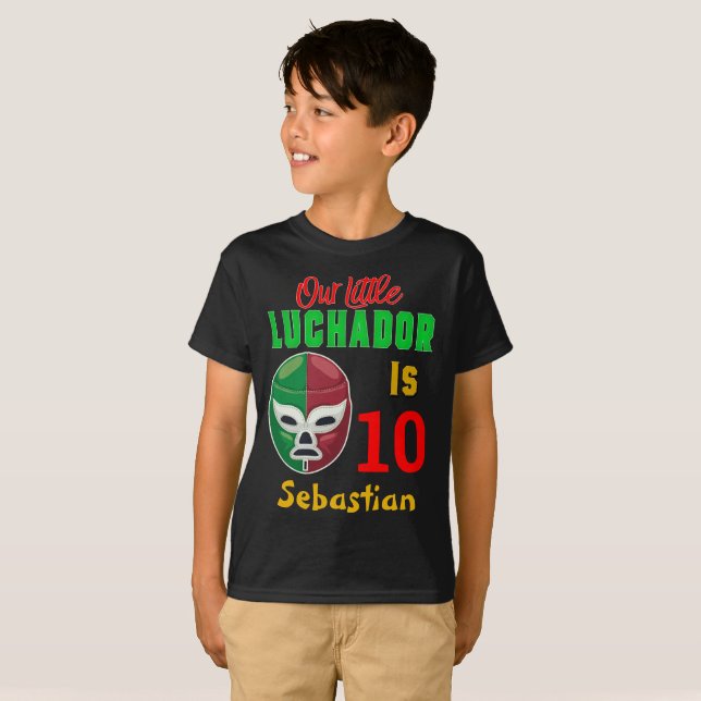 Wrestling Luchador Custom Colorado Birthday Boy T-Shirt (Vorne ganz)