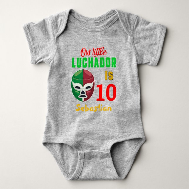 Wrestling Luchador Custom Colorful Birthday Boy Baby Strampler (Vorderseite)