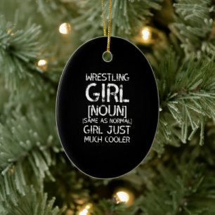 Wrestling Mädchen viel cooler Wrestling Mädchen Keramik Ornament