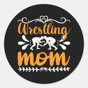 Wrestling Mama Runder Aufkleber