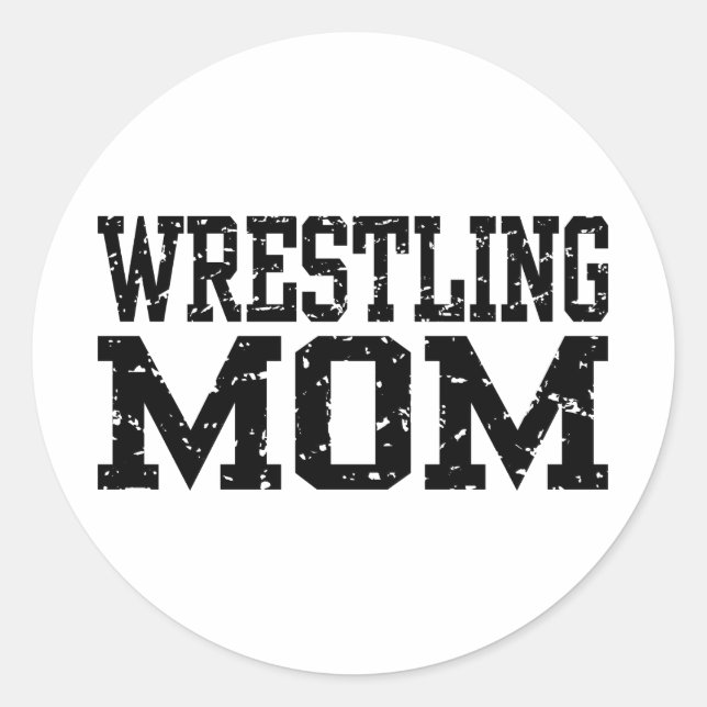 Wrestling Mama Runder Aufkleber (Vorderseite)