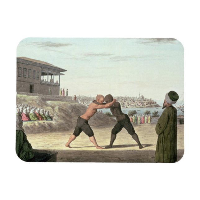 Wrestling Match, Konstantinopel (ohne Papier) Magnet (Horizontal)