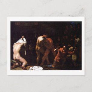 Wrestling Match von Michael Sweerts Postkarte