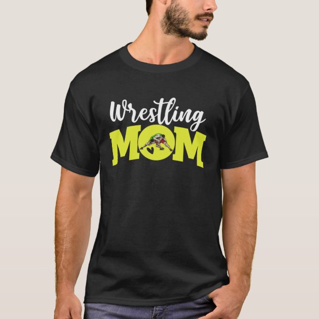 Wrestling Mom Cute Letter Print Women Cute Mother' T-Shirt (Vorderseite)