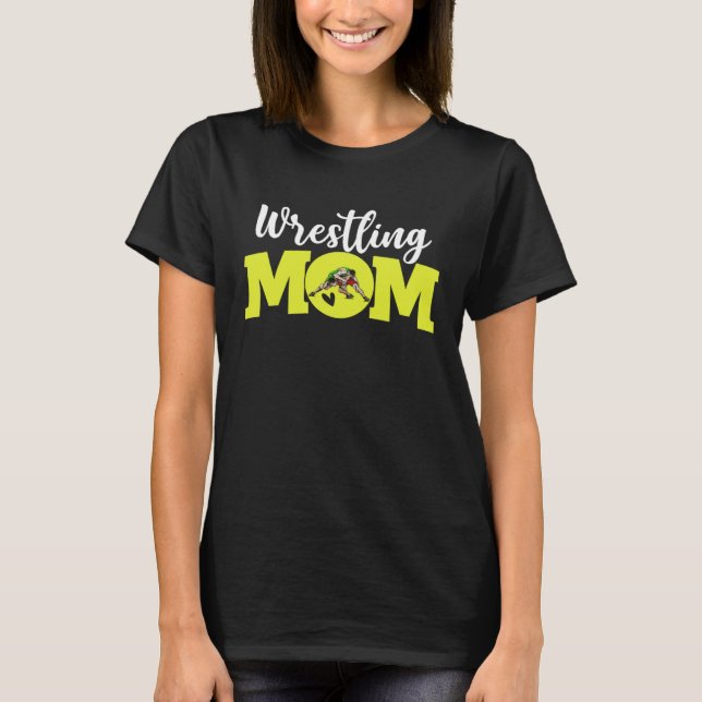 Wrestling Mom Cute Letter Print Women Cute Mother' T-Shirt (Vorderseite)