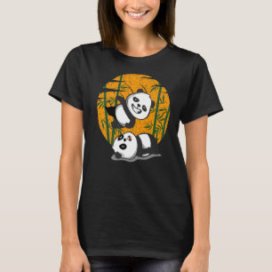 Wrestling Pandas Chinesischer Bambus essen Tiere s T-Shirt