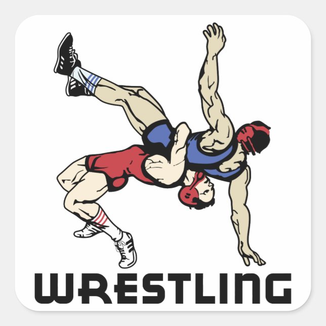 Wrestling Quadratischer Aufkleber (Vorderseite)