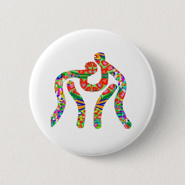 Wrestling-Ringkämpfer-Meister Button (Vorderseite)