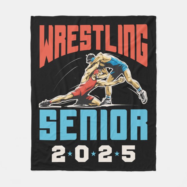 Wrestling Senior Class of 2025 Abschluss Fleecedecke (Vorderseite)