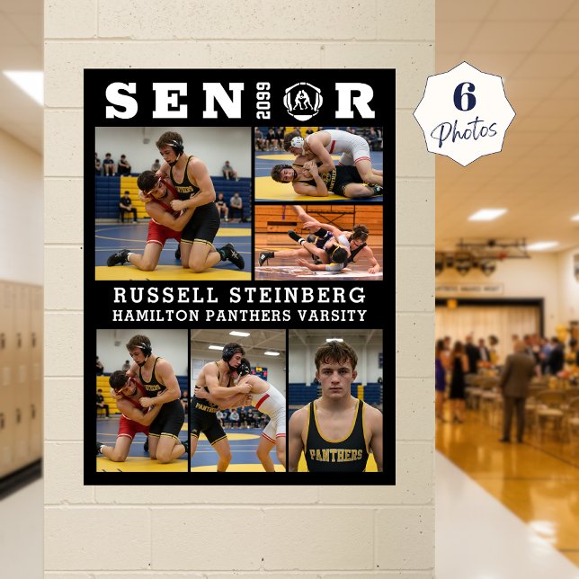 Wrestling Senior Graduate 6 Photo Collage Poster (Von Creator hochgeladen)