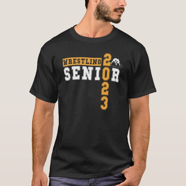 Wrestling Senior Night Senior 2023 Graduation Idea T-Shirt (Vorderseite)