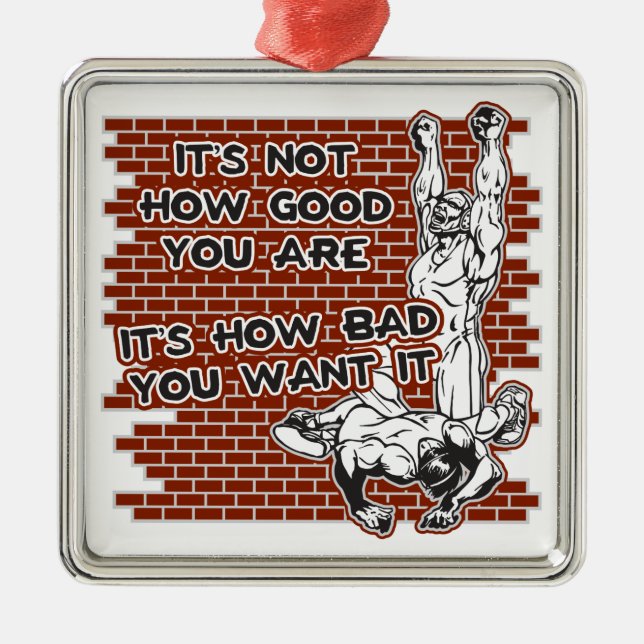 Wrestling-Sieg Silbernes Ornament (Vorne)