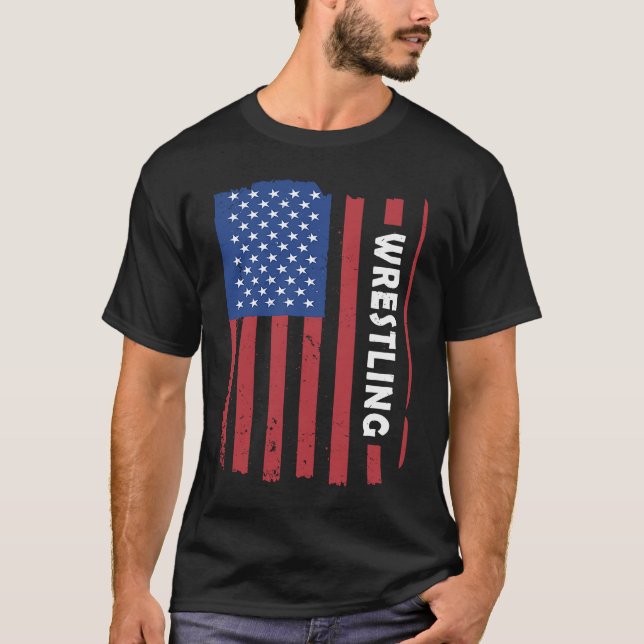 Wrestling "Sport Us Flag" 2 T-Shirt (Vorderseite)