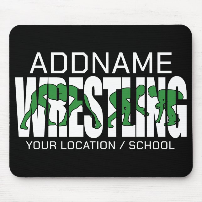 Wrestling Team ADD TEXT School Athlete Wrestler Mousepad (Vorne)