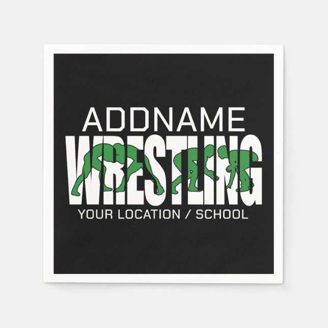 Wrestling Team ADD TEXT School Varsity Wrestler Serviette (Vorderseite)