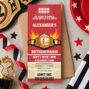 Wrestling-Ticket 1. Geburtstagsfeier Einladung