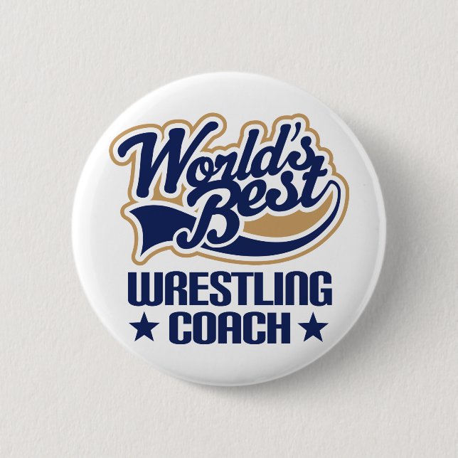 Wrestling-Trainer-Geschenk Button (Vorderseite)