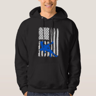 Wrestling-USA-Flaggen-blaues Geschenk-Licht Hoodie