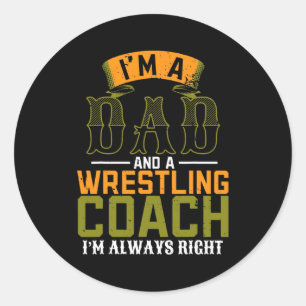 Wrestling Vater Coach Vatertag Wrestler Daddy Runder Aufkleber