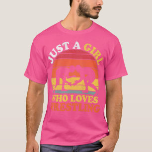 Wrestling Vintag Retro Nur ein Mädchen, das Lieben T-Shirt