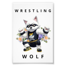 Wrestling Wolf - Fierce Sports Nursery Art Fotodruck
