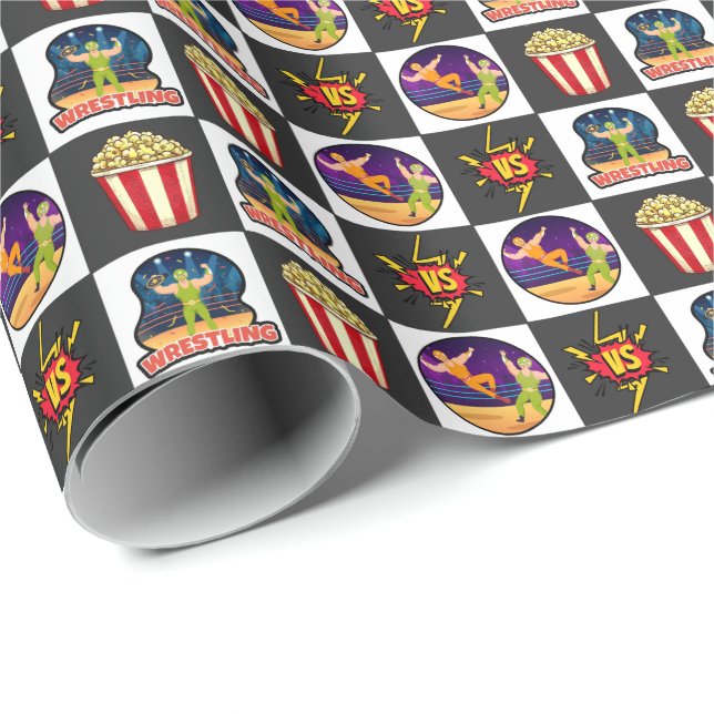 Wrestling Wrapping Paper Geschenkpapier (Rolleneckpunkt)