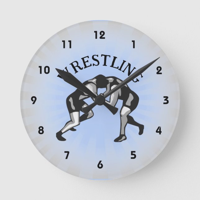 Wrestling Wrestler Design Runde Wanduhr (Vorderseite)
