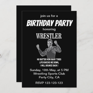 Wrestling Wrestler Inspiration Geburtstagsparty Einladung