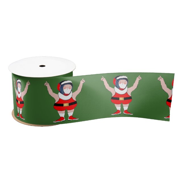 Wrestling Wrestler Weihnachtsfeiertag Satinband (Spule)