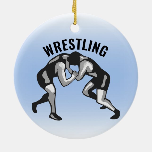 Wrestling Wrestlers Design Keramik Ornament (Hinten)