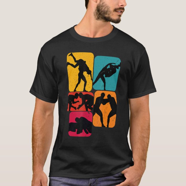 Wrestling wrestling Retro Design T-Shirt (Vorderseite)