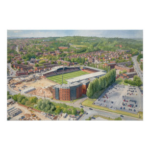 Wrexham-Rennbahn-Gelände Aquarell-Kunst Poster