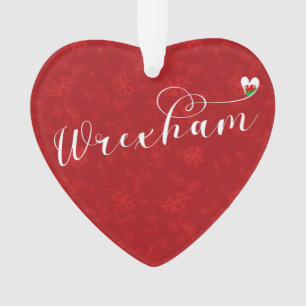 Wrexham Script Schriftart, walisische Flagge im He Ornament