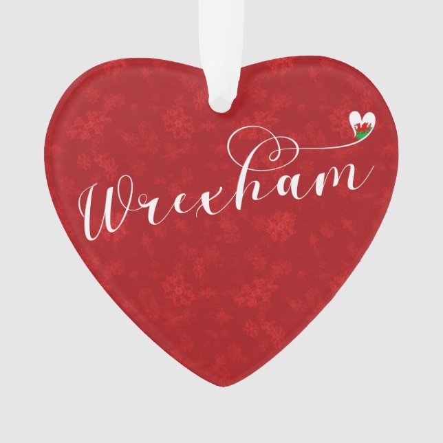 Wrexham Script Schriftart, walisische Flagge im He Ornament (Vorderseite)